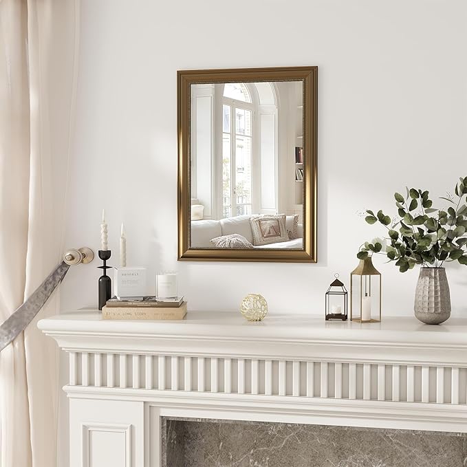 Axeman 22x30 Rectangular Wall Mirror, Decorative Bathroom Mirror, Traditional by Axeman