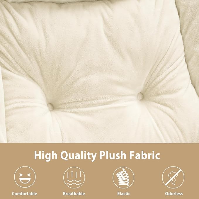 Lazy Chair with Folding Ottoman, Accent Chair Plush Upholstered with Metal - Image 9