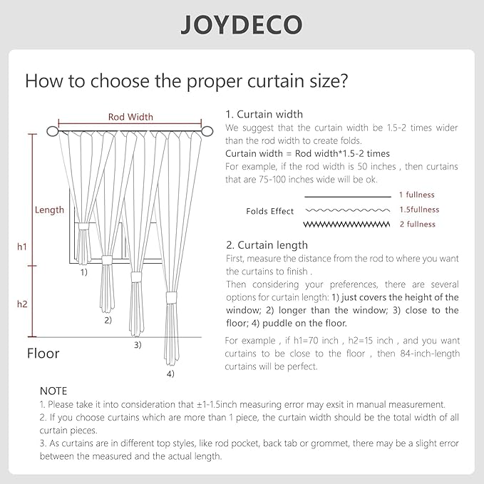 Joydeco 100% Blackout Curtains for Bedroom - Image 7