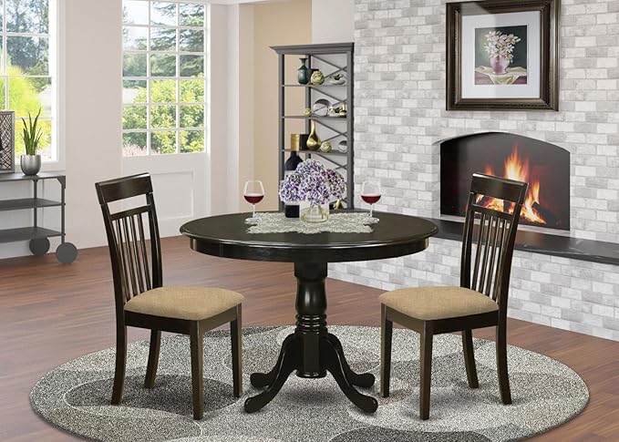 East West Furniture HLCA3-CAP-C 3 Piece Modern Dining Table Set Contains a - Image 6