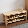 XKZG Storage Bench Wooden Shoe Rack Bench Simple Style Wood Entryway Bench by XKZG