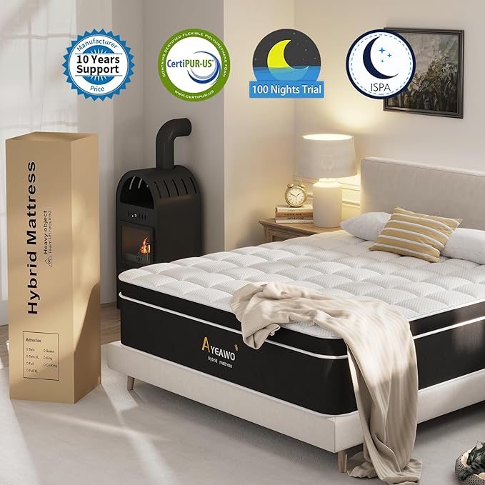 Firm Queen Mattress, 12 Inch Gel Memory Foam Hybrid Mattress Queen Size - Image 7