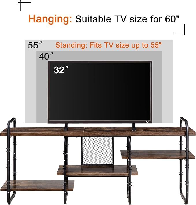 VECELO TV Stands up to 55 Inch, Entertainment Center/Media Console Table - Image 7