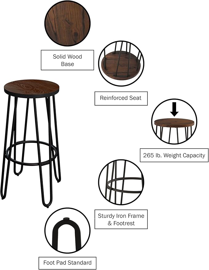 Lavish Home 24-Inch Bar Stools - Image 4