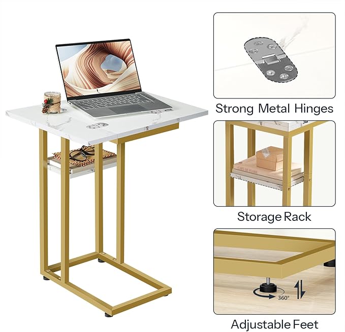 HOOBRO Foldable End Table, Small Snack Table Suitable - Image 6