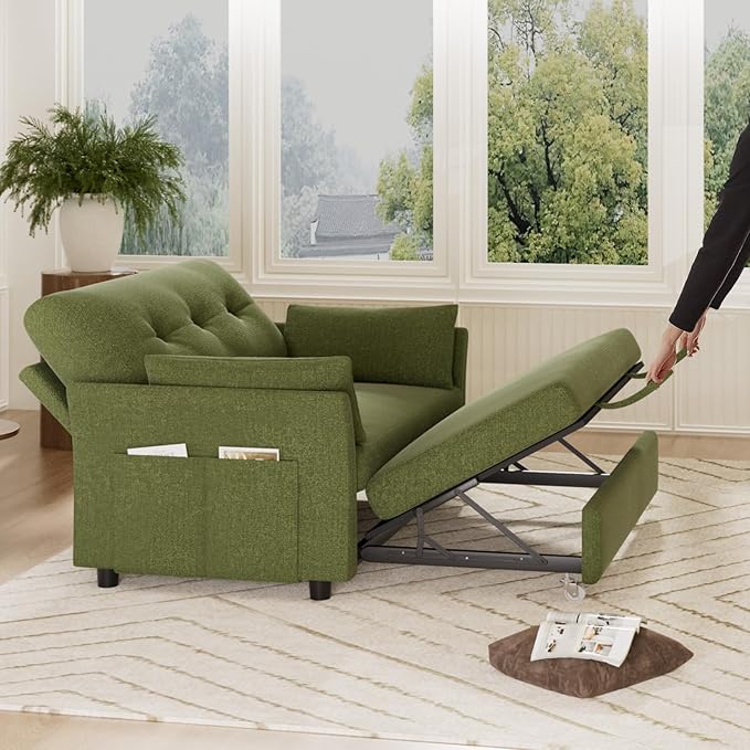 Vipbear 3-in-1 Chenille Convertible Sofa Bed, Pull Out Sleeper Sofa - Image 8