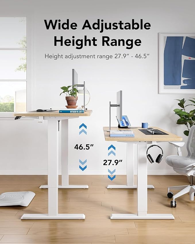 HUANUO 55" x 24" Electric Standing Desk Adjustable Height, 4 Memory Height - Image 4