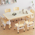 GarveeHome Kids Table and 6 Chairs Set, Height Adjustable Toddler Table and by GarveeHome