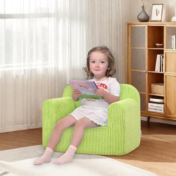 Kids Sofa, 2-in-1 Comfy Toddler Couch, Soft Sherpa Fold Out Toddler Chair - Image 9