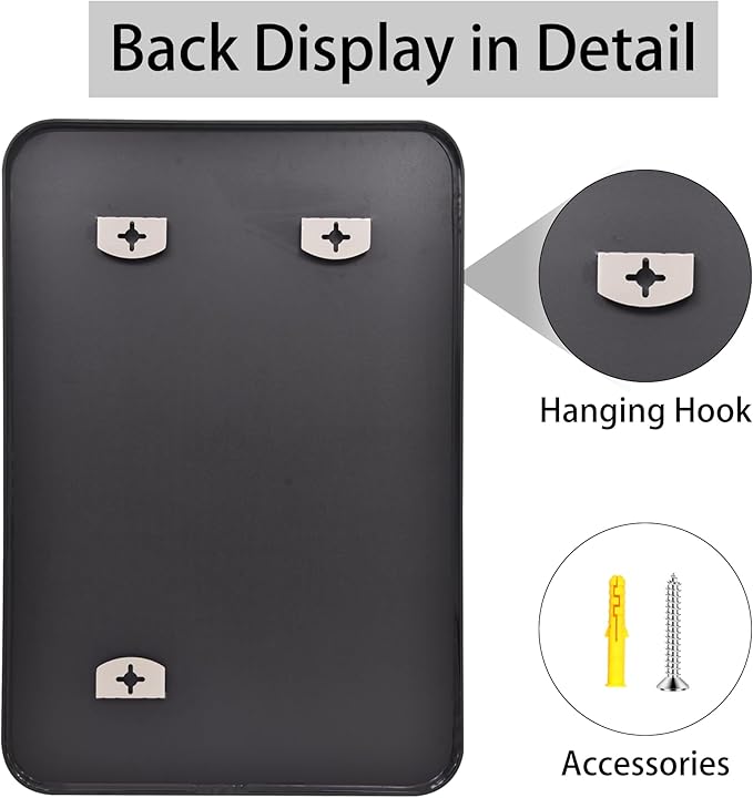 FORBATH Black Bathroom Mirror, Rectangular Vanity Mirror 26" X 38" Wall Mounted - Image 8