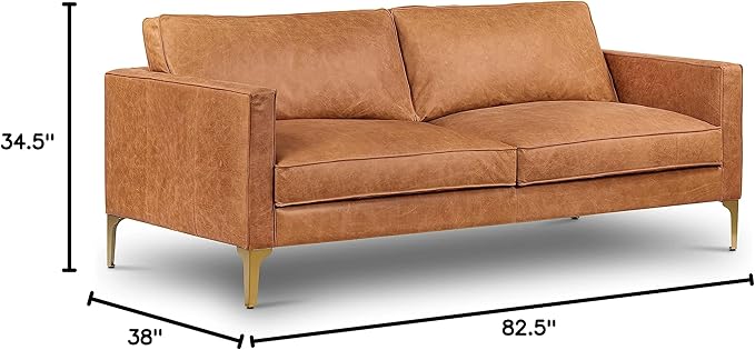 POLY & BARK Mateo Leather Sofa in Full-Grain Pure-Aniline Italian Tanned - Image 8