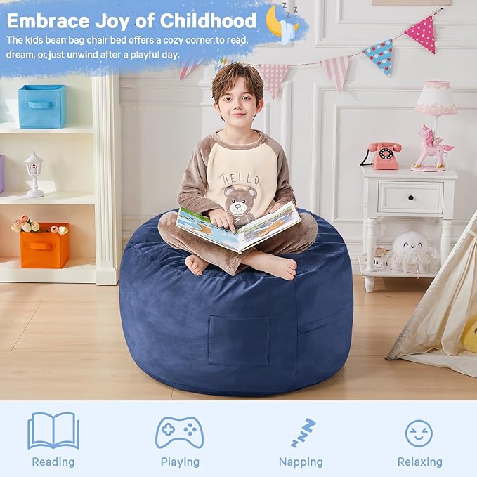 Kids Bean Bag Chair Bed - Image 4