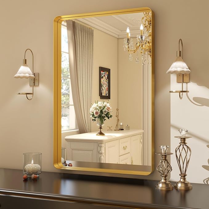 36 x 24 Inch Gold Bathroom Mirror - Image 2