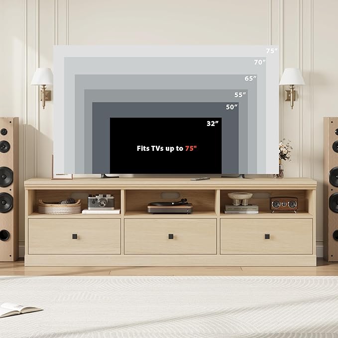 GarveeHome TV Stand for 65/70/75 Inch TV, Entertainment Center - Image 4