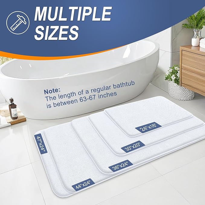 OLANLY Thick Memory Foam Bath Mat Rug 47x20, Extra Soft Absorbent Bathroom Rug - Image 5