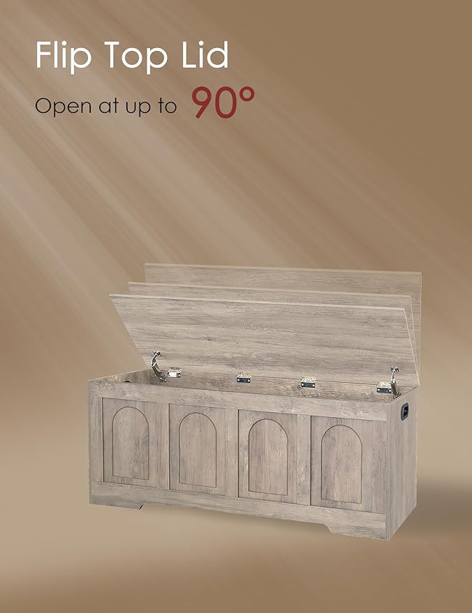 DINZI LVJ Storage Chest, 47.2”Wooden Storage Box - Image 4