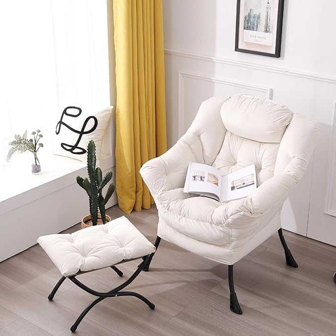 LITA Lazy Chair with Ottoman, Accent Contemporary Lounge Single Leisure - Image 7