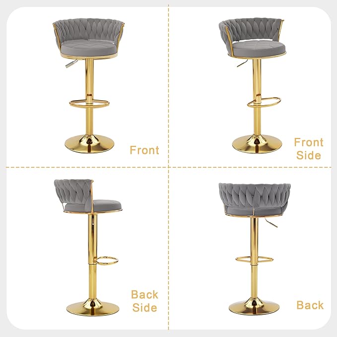 VECELO Bar Stools Set of 4, Adjustable Barstools Counter Height Stools - Image 8
