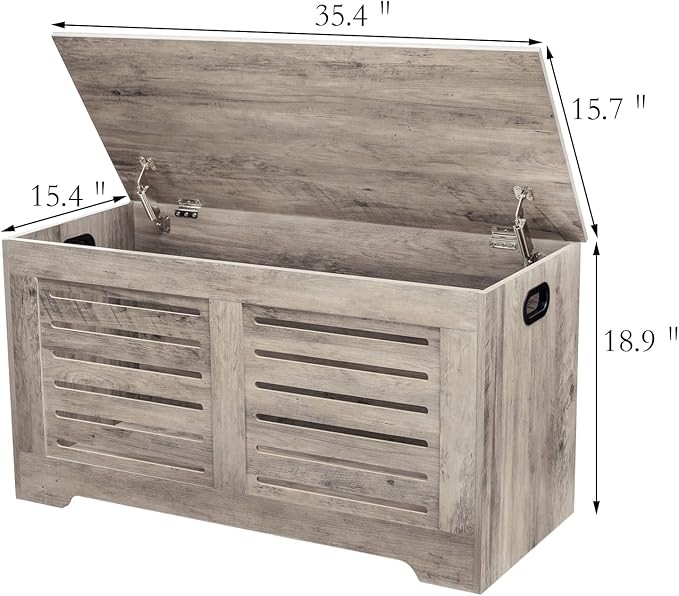 DINZI LVJ Storage Chest, Flip-Top Wooden Toy Box - Image 9