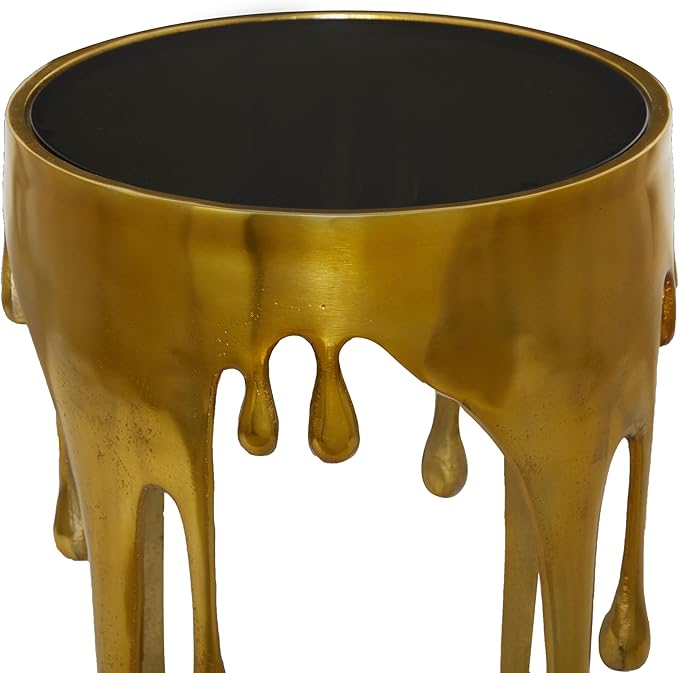 Deco 79 Aluminum Metal Abstract Melting Drip Accent Table - Image 7