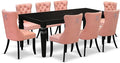 East West Furniture LGDA9-BLK-23 9 Piece Kitchen Set Consists of a Rectangle by EastWestFurniture