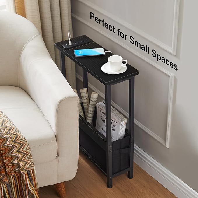Slim Charging End Table with Storage - Image 4
