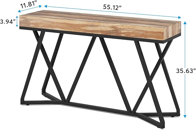 Tribesigns 55 Inches Console Table, Farmhouse Sofa Table Wood Entryway Table - Image 2