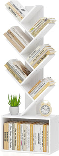 6 Tier Tree Bookshelf, Sturdy Retro Floor Standing Wood Bookcase, Storage Rack by ART-GIFTREE