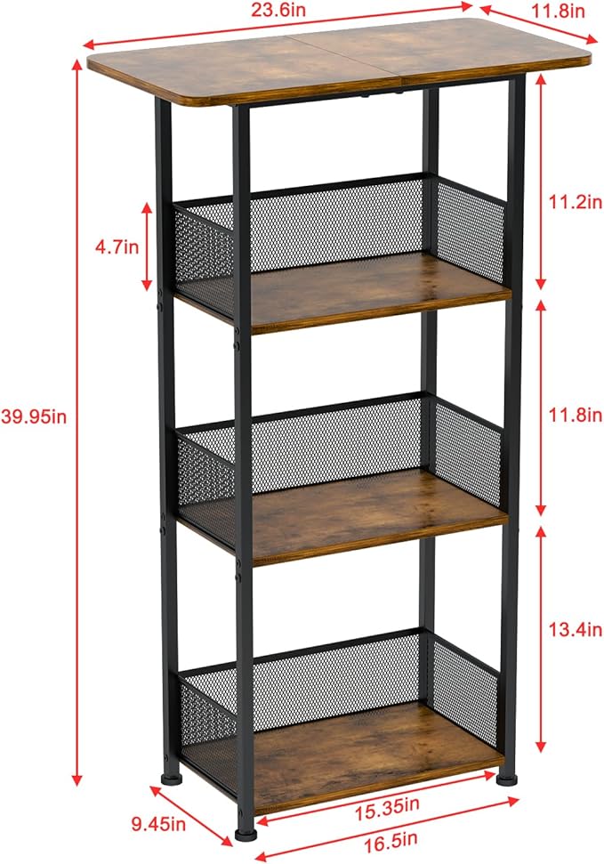 Wine Rack Freestanding Floor:4 Tier Whiskey Wine Rack Mini Bar Cart, Liquor - Image 8