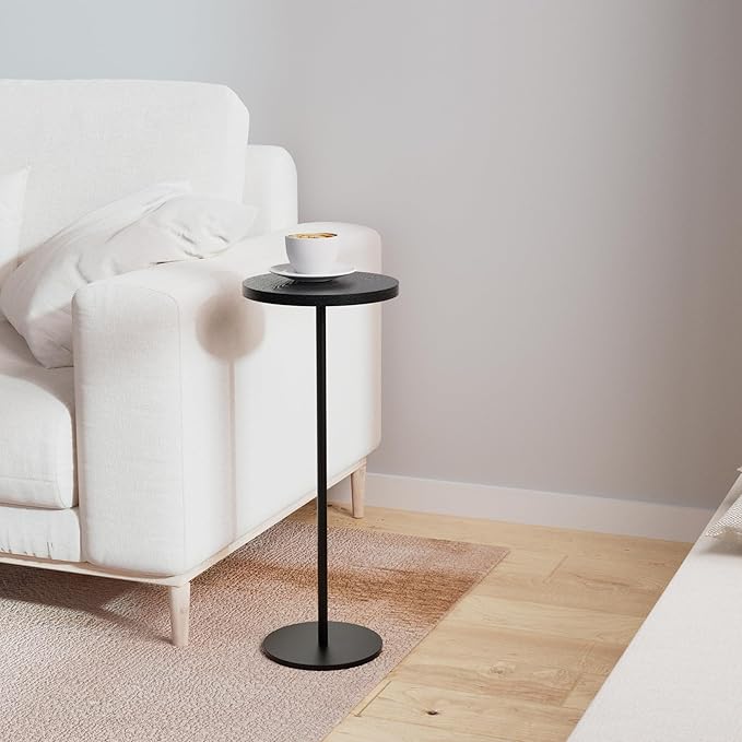 Small Side Table, Metal Round Drink Table, Desktop Diameter 9.99“ by DREAMODERN