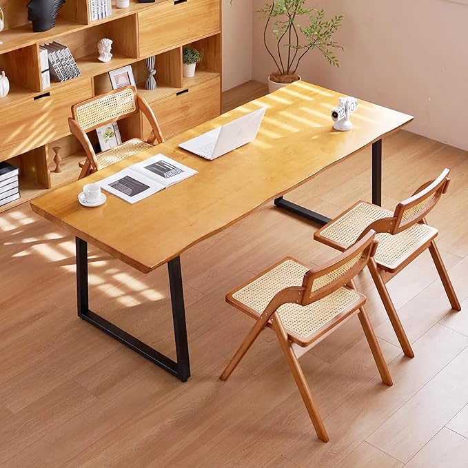 Simple Rattan Dining Chair Set of 2, Foldable Lounge Chair, Suitable - Image 4