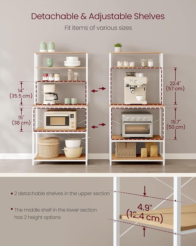 VASAGLE Coffee Bar, 31.5 Inches Baker's Rack - Image 7