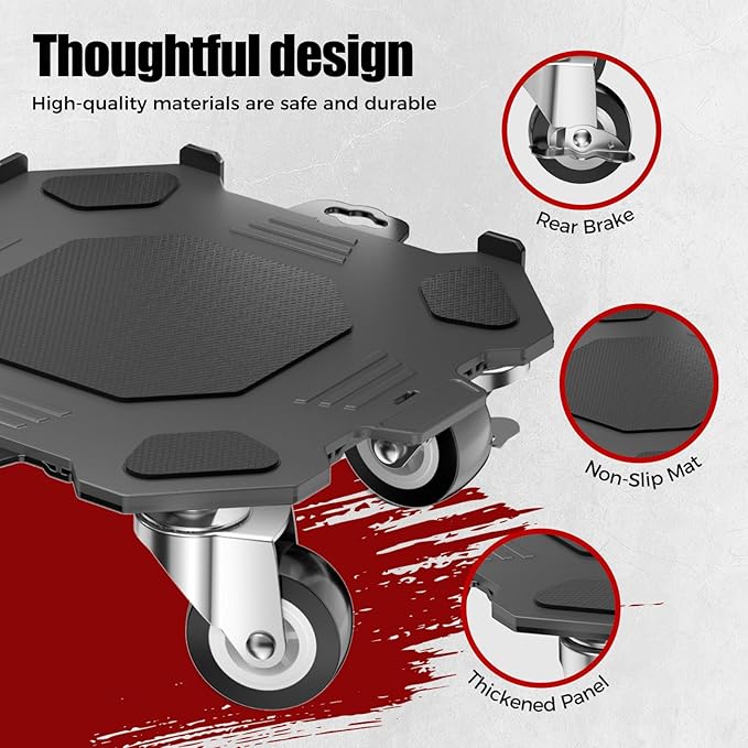 Upgraded Furniture Dolly Movers 5 Wheel Heavy Duty 3000LBS Capacity Carbon - Image 4