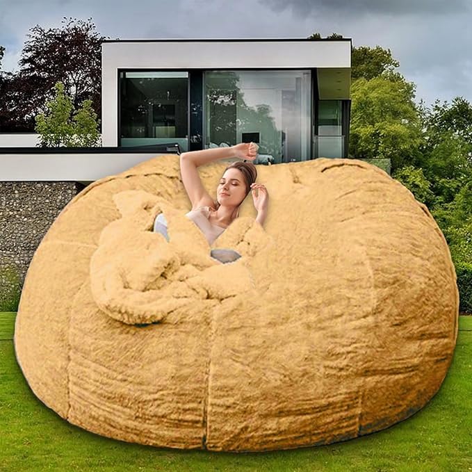Bean Bag Chair for Adults Kids Without Filling Comfy Oversized Round Lazy Sofa - Image 8