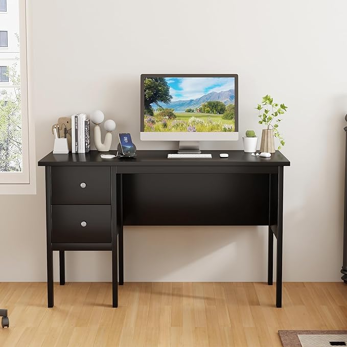 BHG Computer Desk with Drawers, Modern White Home Office Desk with Storage - Image 6