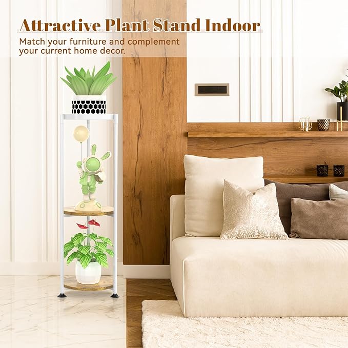 KMOTASUO 3 Tier White Plant Stand Indoor - Image 2