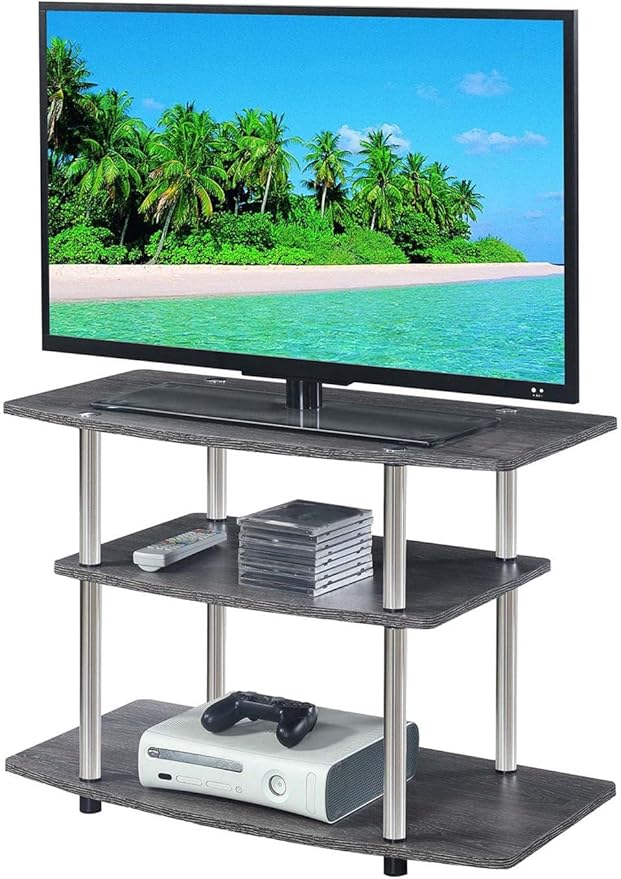 Convenience Concepts Designs2Go 3-Tier TV Stand, Weathered Gray - Image 2