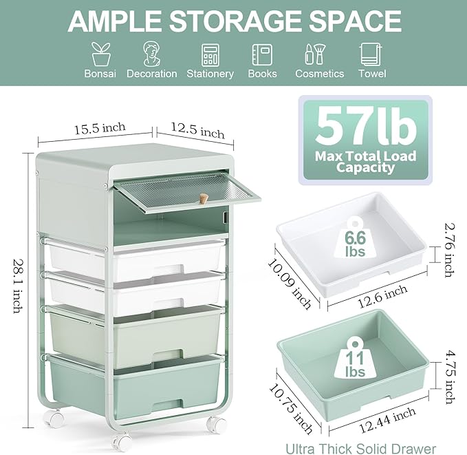 Utility-Rolling-Storage-Drawer-Craft-Cart-Organizers - Image 3