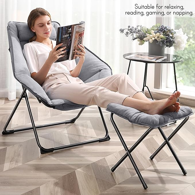 Hexagon Foldable Living Room Chair, Saucer Chair - Image 2