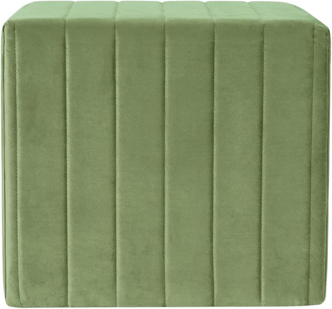 HomePop Modern Channel Tufted Velvet Ottoman Home Décor|Ottoman - Image 7