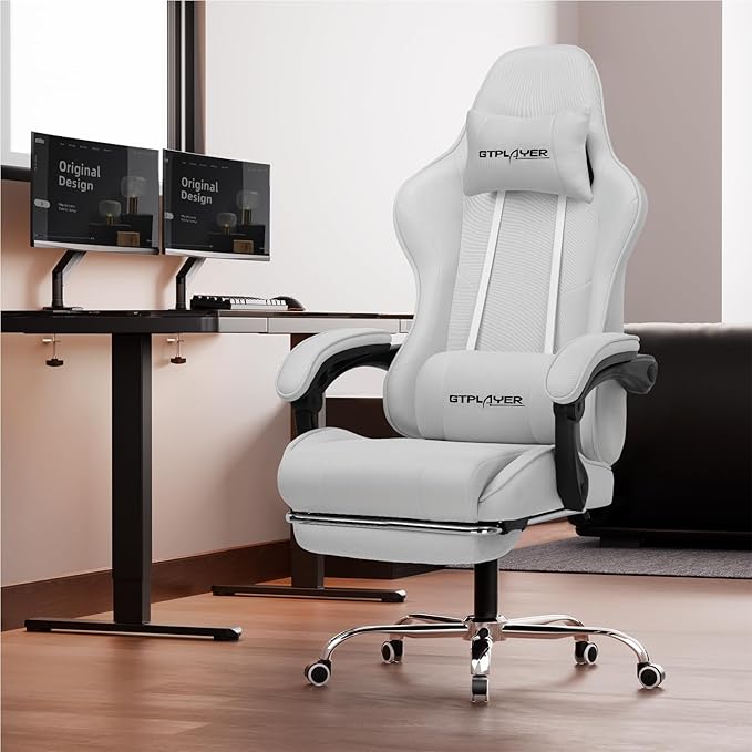 GTPLAYER Gaming Chair with Footrest, Computer Chair with and Lumbar Support - Image 2