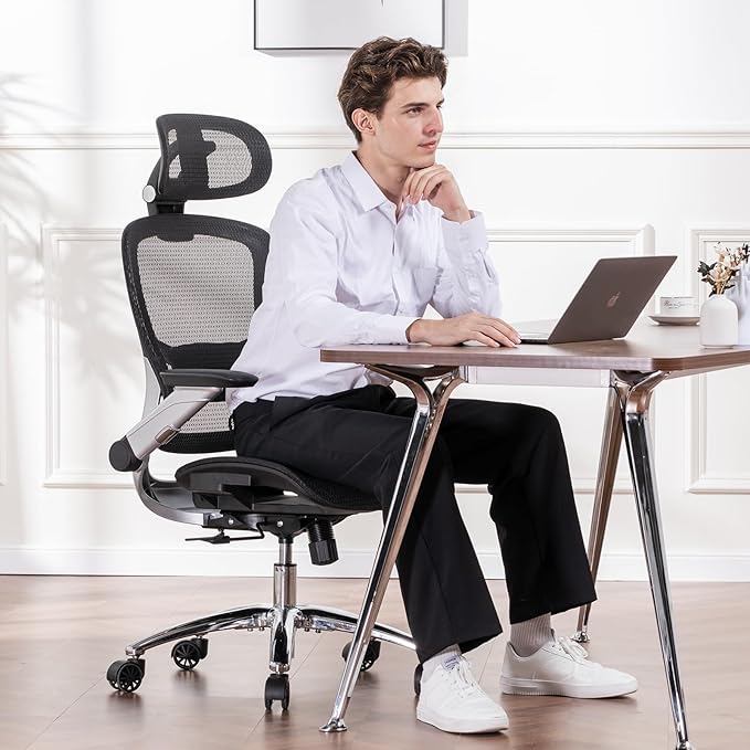 COMHOMA Big and Tall Ergonomic Mesh Office Chair, High Back Home Desk Chair - Image 2