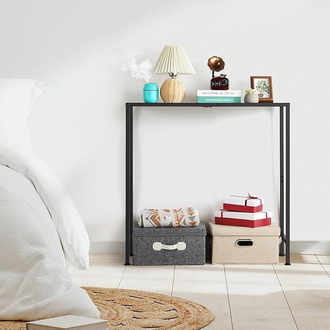 Narrow Entryway Table for Hallway Console Table, Thin Sofa Table Behind Couch - Image 2