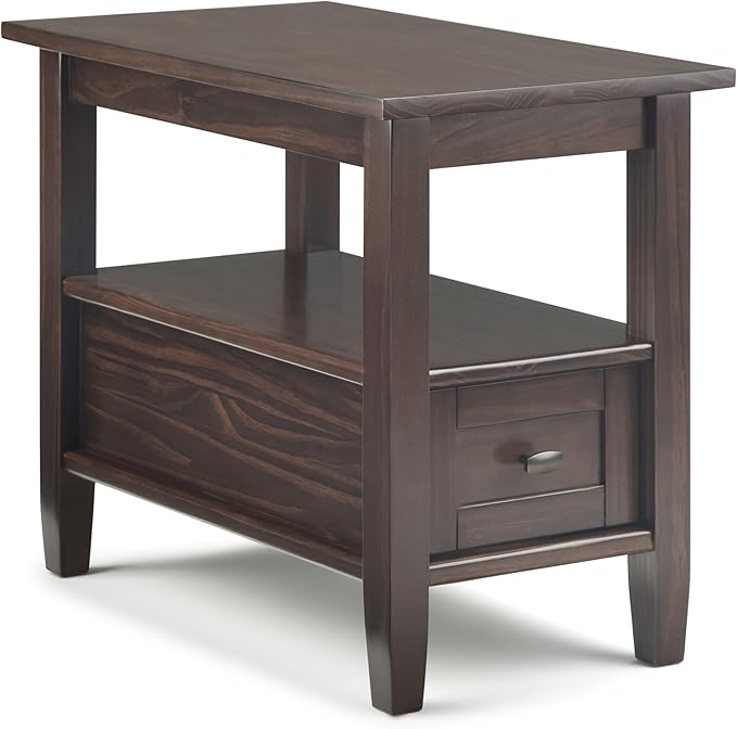 SIMPLIHOME Warm Shaker SOLID WOOD 14 inch Wide Rectangle Transitional Narrow by SimpliHome