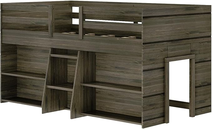 Max & Lily Modern Farmhouse Low Loft Bed, Twin Bed Frame - Image 4