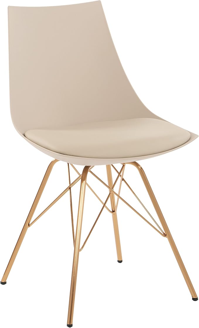 OSP Home Furnishings Oakley Mid-Century Modern Bucket Chair, Faux Leather by OSPHomeFurnishings