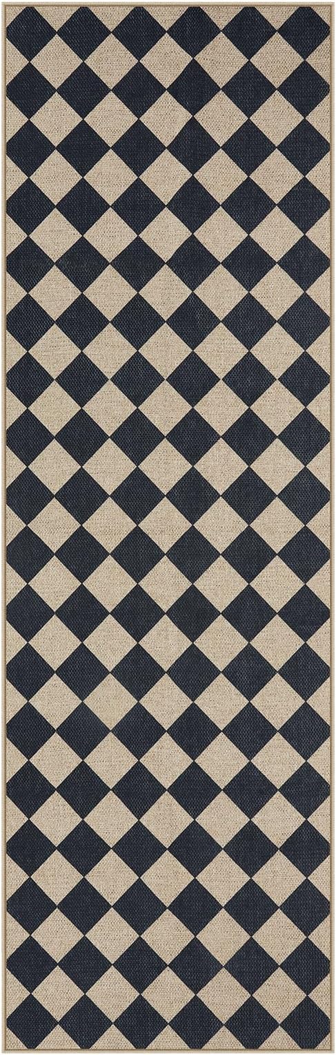 Lahome Checkered Outdoor Runner Rug, 2x8 Kitchen Runner Rugs - Image 7