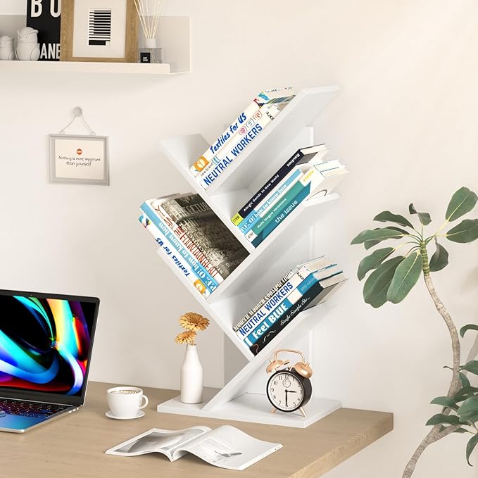 5 Tier Tree Book Shelf, Small Desktop Bookshelf - Image 4