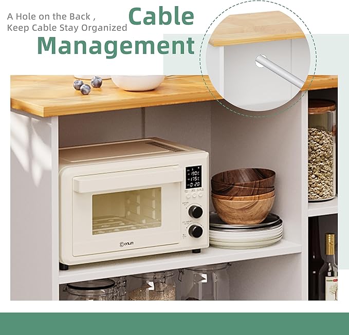 Shintenchi 47”W Kitchen Storage Island Cart - Image 4