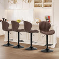 COLAMY Bar Stools Set of 4, Modern Swivel Bar Chairs, Adjustable Faux Leather by COLAMYINC